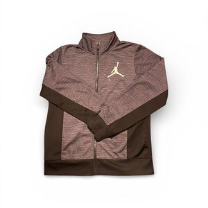 Nike Air Jordan Flight Grey & Black Full Zip Fleece Lined Jacket boys size Med